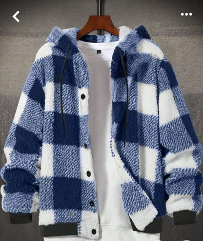Chaqueta a cuadros con capota